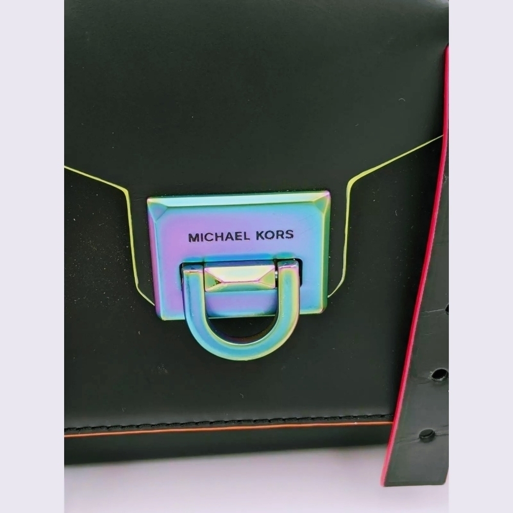 Michael Kors Manhattan Medium Contrast-Trim Leather Satchel – NWT - Retail $678 - Picture 8 of 11